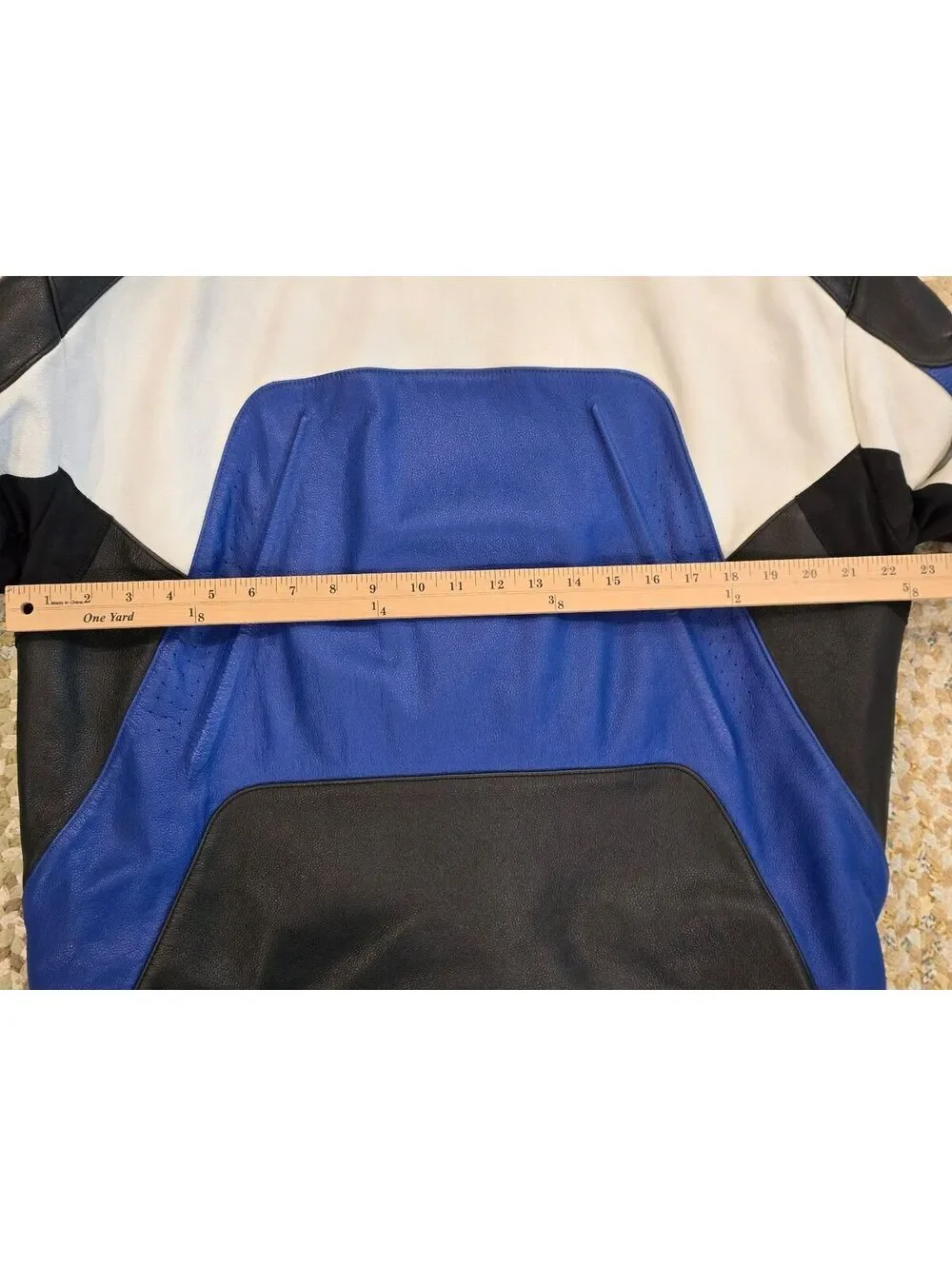 Y2K Alpinestars Technical Pilot Leather Motorcycle Jacket Blue White Black sz 48